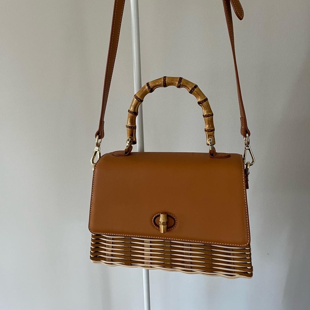 J. McLaughlin Wicker Bamboo Crossbody
